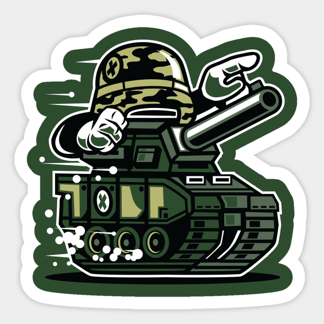 War Tank Sticker by MisfitInVisual